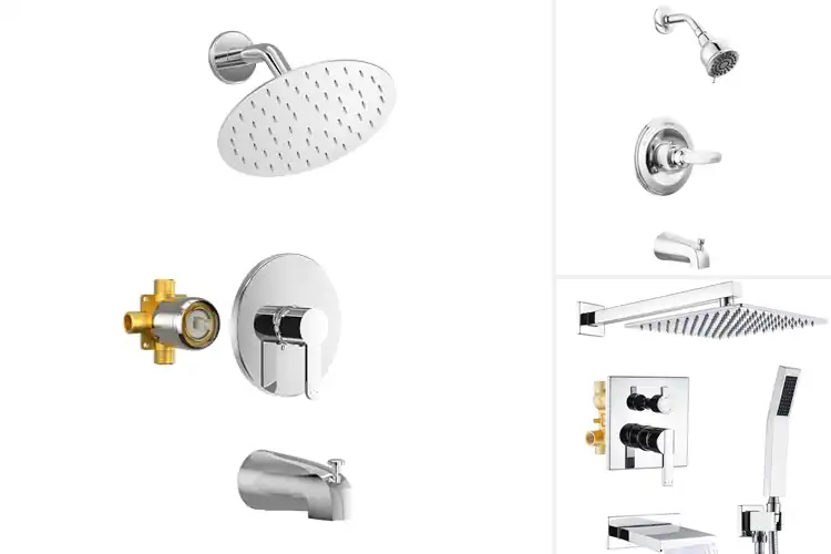 Detailed view of Best All-Chrome Finish Shower Set
