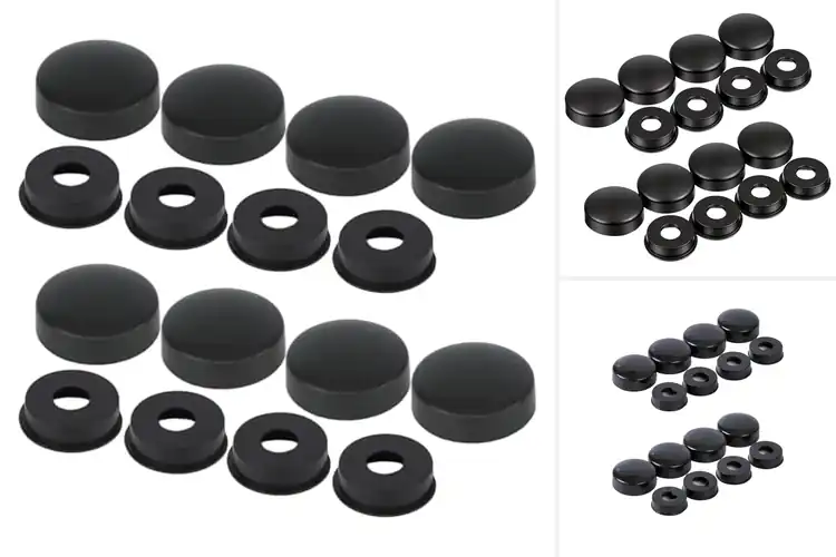 Detailed view of Best Black Cap License Plate Screw Covers
