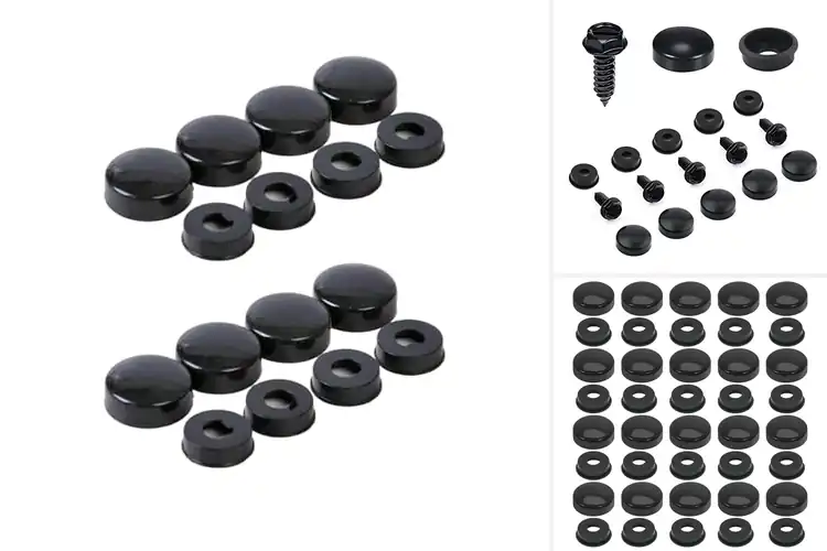 Detailed view of Best Black Cap License Plate Screws