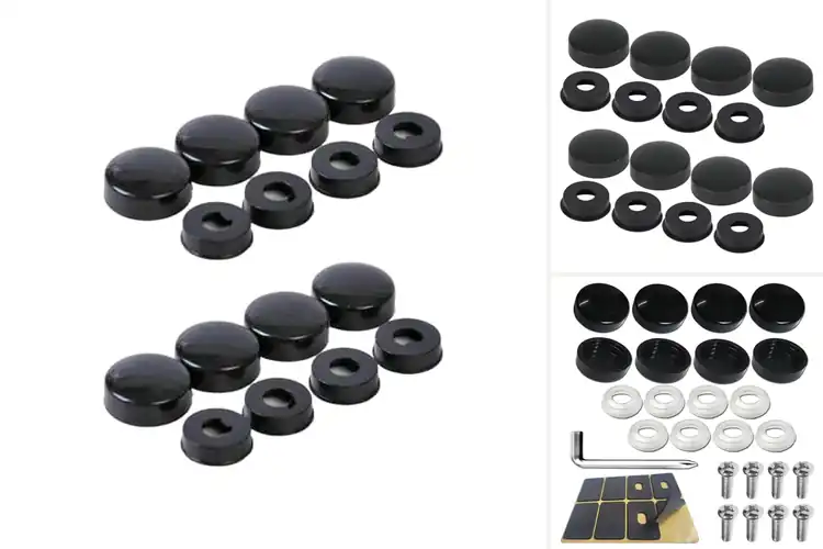 Detailed view of Best Black License Plate Screw Caps