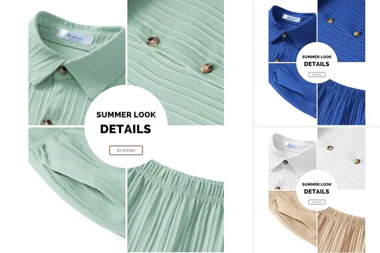 Detailed view of Best Boys Short Set With Button Up Shirt