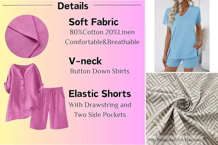 Detailed view of Best Breathable Short Sleeve Sets