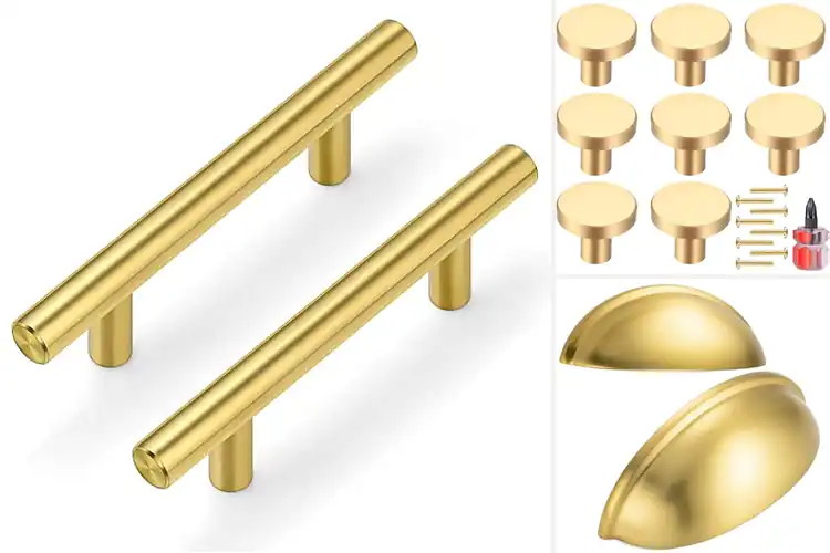 Detailed view of Best Cabinet Hardware Pulls Gold