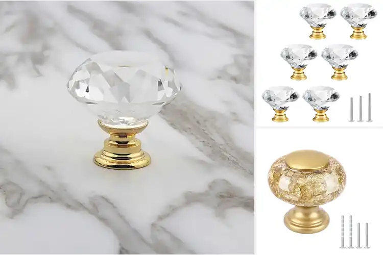 Detailed view of Best Elegant Gold Crystal Knobs