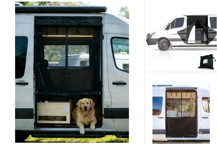 Detailed view of Best Fit For Sprinter High Roof Side Door Bug Net