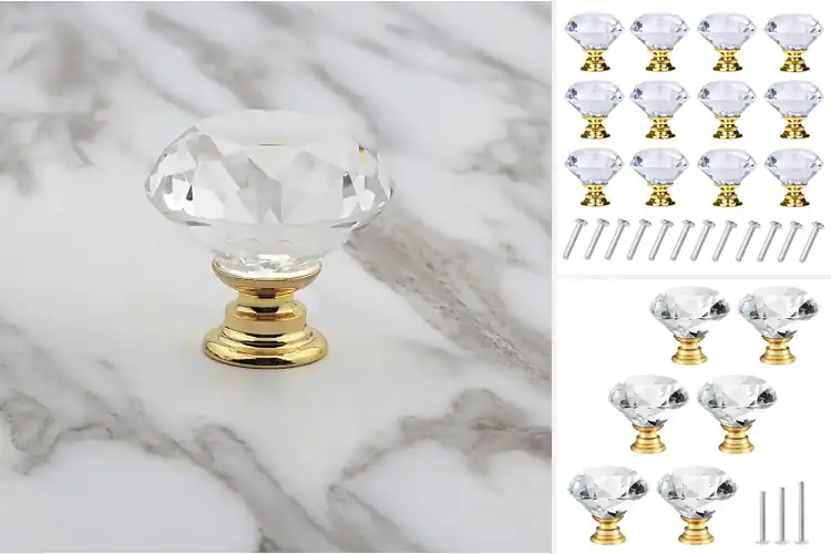 Detailed view of Best Gold Base Glass Knobs For Dresser