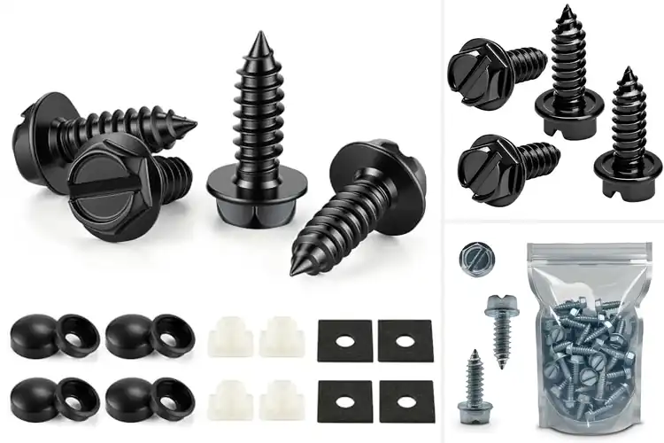 Detailed view of Best License Plate Screws for Secure, Steady Mounting