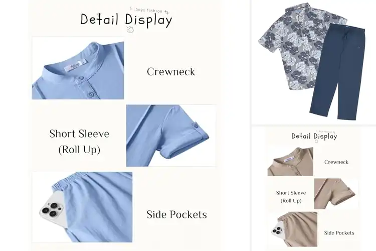 Detailed view of Best Lightweight Woven Fabric Set For Boys