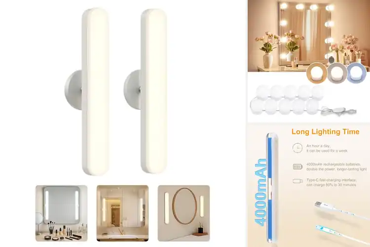 Detailed view of Best No Drill Vanity Lights: 10 Easy, Cordless Glow-Ups