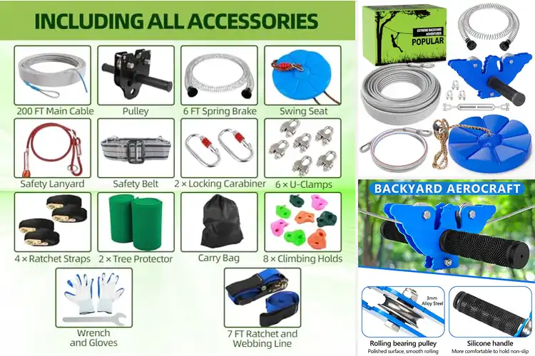 Detailed view of Best Zipline Kits For Families: 10 Safe & Thrilling Picks
